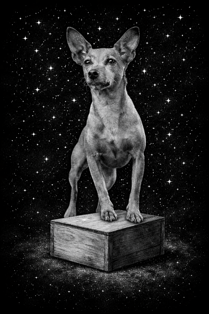 bearbeitetes hundebild fotogravur vorlage kontrast angepasst