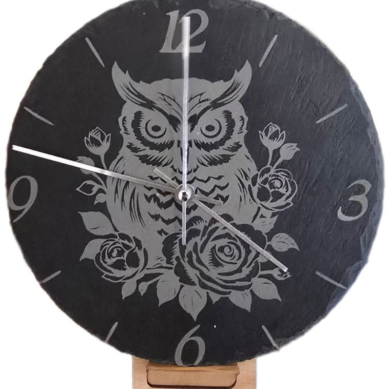 fotogravur schiefer uhr geschenk mit ständer